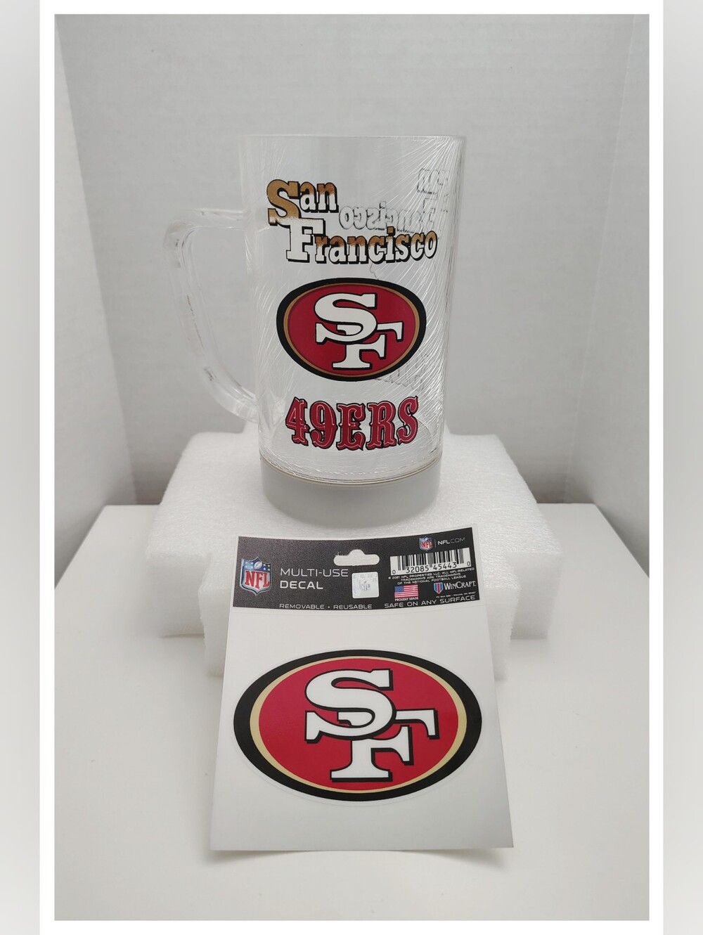 Vintage NFL 🏈 San Francisco 49ers 🏈 Light-Up Acrylic Mug - 6" Tall + Decal